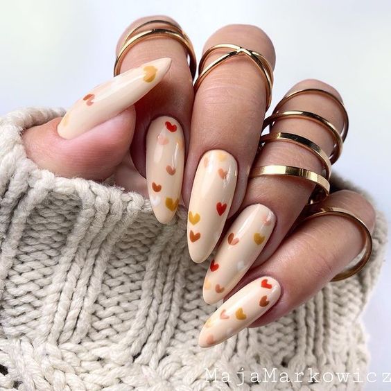 Ongles d’automne - Joli coeur Automne Ongle