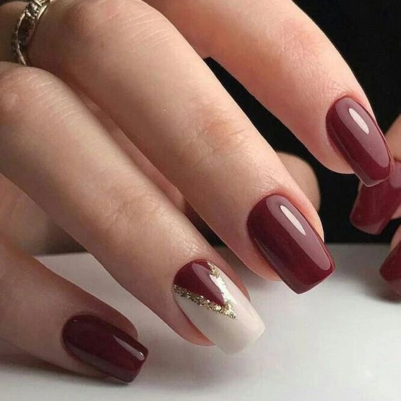 Ongles d’automne - Ongle rouge bourgogne