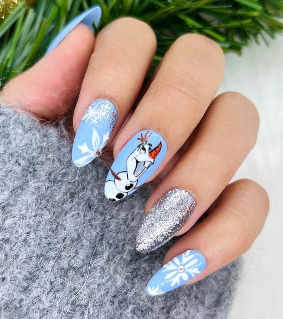 Ongles inspirés d’Olaf