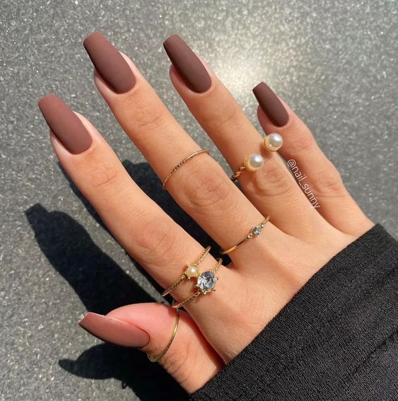 Fall Nails - Ongle d’automne simple mat