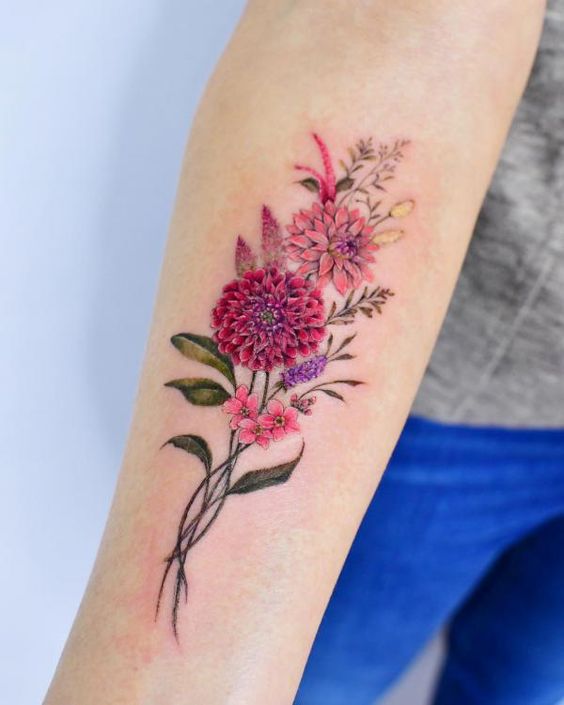 Tatouages ​​​​de fleurs de symbole d’automne 1