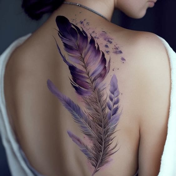 Tatouages ​​​​de plumes aquarelle 2