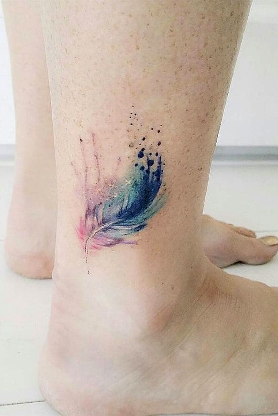 Tatouages ​​​​de Plumes Aquarelle 6