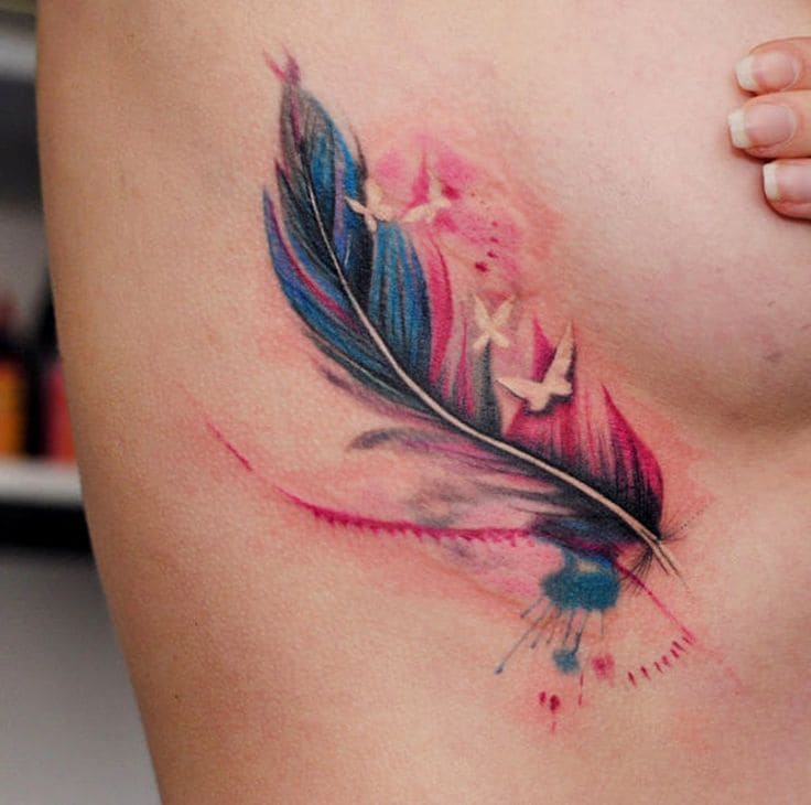 Tatouages ​​​​de Plumes Aquarelle 7