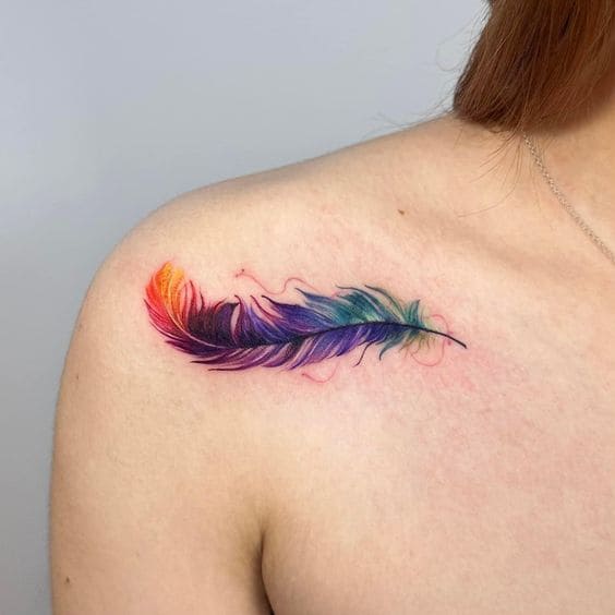 Tatouages ​​​​de Plumes Aquarelle 8